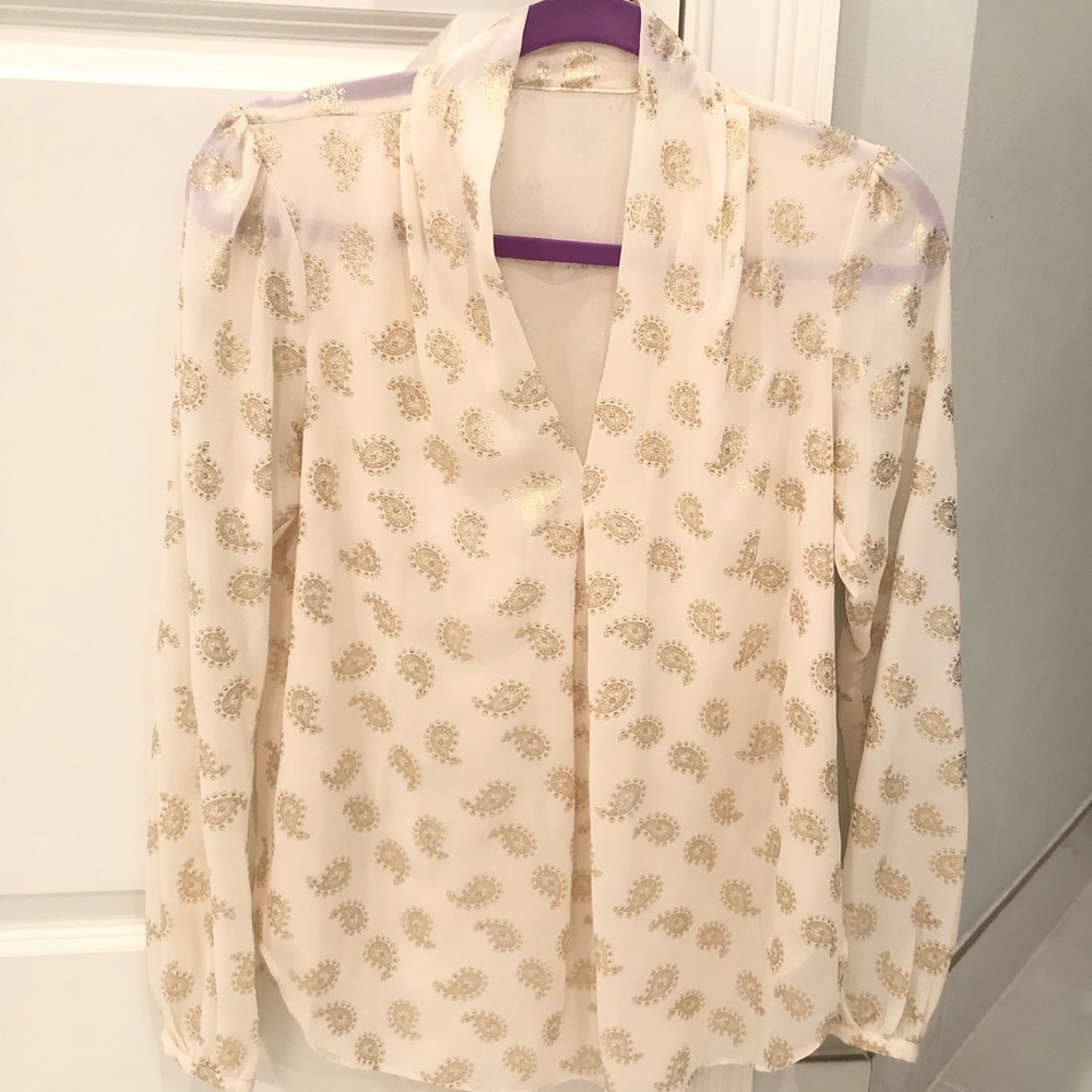 MK blouse with gold print